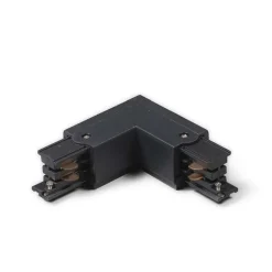 QAZQA L-Verbinder für 3-Phasenschiene schwarz links - 3-phasig