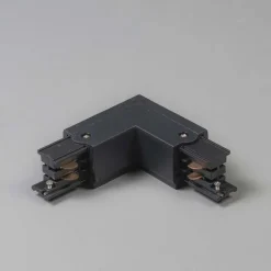 QAZQA L-Verbinder für 3-Phasenschiene schwarz links - 3-phasig