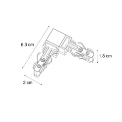QAZQA L-Verbinder Schiene schwarz 1-phasig - Slimline
