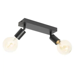 QAZQA Modern Spot schwarz rechteckig 2-flammig - Facil