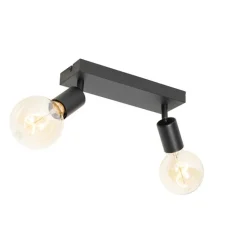 QAZQA Modern Spot schwarz rechteckig 2-flammig - Facil