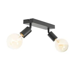 QAZQA Modern Spot schwarz rechteckig 2-flammig - Facil