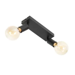 QAZQA Modern Spot schwarz rechteckig 2-flammig - Facil