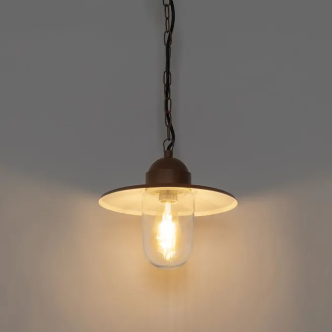 QAZQA Moderne Außenhängelampe rostbraun IP44 - Kansas