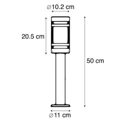 QAZQA Moderne Außenleuchte schwarz 50 cm IP44 - Gleam