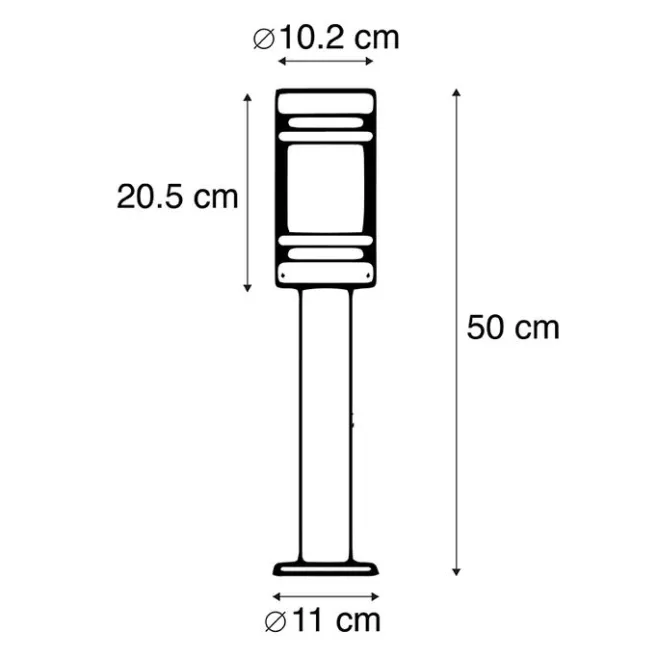 QAZQA Moderne Außenleuchte schwarz 50 cm IP44 - Gleam