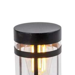 QAZQA Moderne Außenleuchte schwarz 50 cm IP44 - Gleam