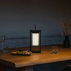 QAZQA Moderne Außenleuchte schwarz inkl. LED und Dimmer Solar - Denlu