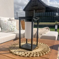 QAZQA Moderne Außenleuchte schwarz inkl. LED und Dimmer Solar - Denlu