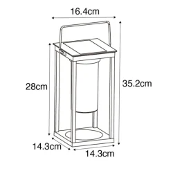 QAZQA Moderne Außenleuchte schwarz inkl. LED und Dimmer Solar - Denlu