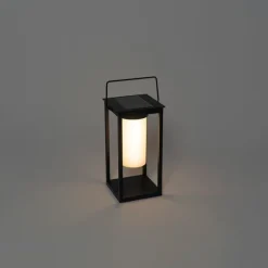 QAZQA Moderne Außenleuchte schwarz inkl. LED und Dimmer Solar - Denlu