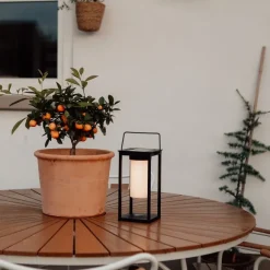 QAZQA Moderne Außenleuchte schwarz inkl. LED und Dimmer Solar - Denlu