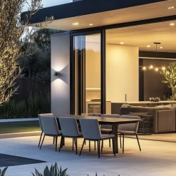 Paul Neuhaus Moderne Außenwandleuchte schwarz inkl. LED 2-flammig IP54 - Carla