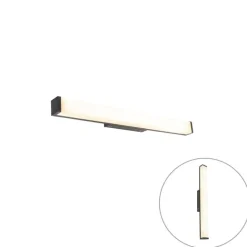 QAZQA Moderne Badezimmerwandleuchte schwarz 62 cm IP44 - Cascada