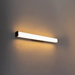 QAZQA Moderne Badezimmerwandleuchte schwarz 62 cm IP44 - Cascada