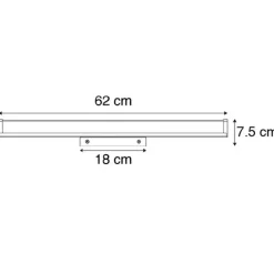 QAZQA Moderne Badezimmerwandleuchte schwarz 62 cm IP44 - Cascada