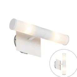 QAZQA Moderne Badezimmer-Wandleuchte weiß IP44 2-flammig - Bath