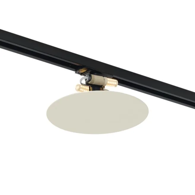 QAZQA Moderne beige Deckenleuchte für Schienensystem 1-phasig 2-Lichter - Iconic Pulley