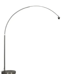 QAZQA Moderne Bogenleuchte Stahl XL verstellbar ohne Schirm