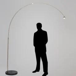 QAZQA Moderne Bogenleuchte Stahl mit Marmorfuß - XXL