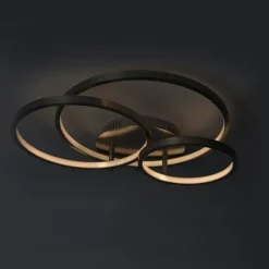 QAZQA Moderne Deckenleuchte aus Stahl inkl. LED und Dimmer - Rondas