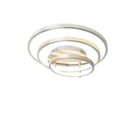QAZQA Moderne Deckenleuchte aus Stahl inkl. LED und Dimmer - Rondas