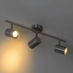 QAZQA Moderne Deckenleuchte aus Stahl 3-flammig verstellbar - Jeana