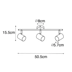 QAZQA Moderne Deckenleuchte aus Stahl 3-flammig verstellbar - Jeana