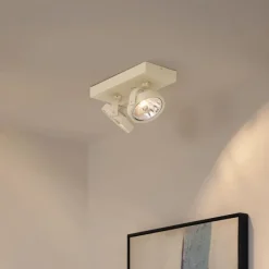 QAZQA Moderne Deckenleuchte Beige G9 rund schwenk- und neigbar 2-flammig - Go