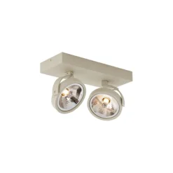 QAZQA Moderne Deckenleuchte Beige G9 rund schwenk- und neigbar 2-flammig - Go