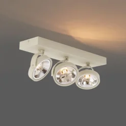 QAZQA Moderne Deckenleuchte Beige G9 rund drehbar 3-flammig - Go