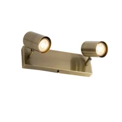 QAZQA Moderne Deckenleuchte Bronze 2-flammig verstellbar rechteckig - Jeana