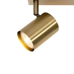 QAZQA Moderne Deckenleuchte Bronze 3-flammig verstellbar rechteckig - Jeana