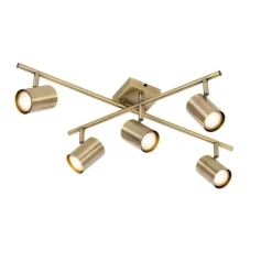 QAZQA Moderne Deckenleuchte Bronze 5-flammig verstellbar rechteckig - Jeana