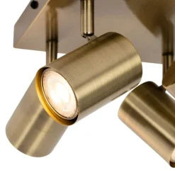 QAZQA Moderne Deckenleuchte Bronze 4-flammig verstellbar rechteckig - Jeana