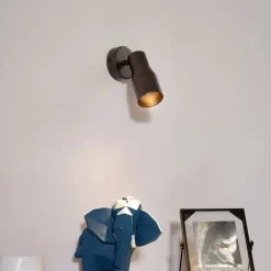 QAZQA Moderne Deckenleuchte Dunkelbronze GU10 50mm rund - Stanley