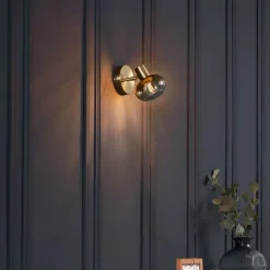 QAZQA Moderne Deckenleuchte Gold mit rundem Bernsteinglas - Teddy