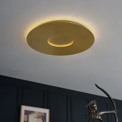 QAZQA Moderne Deckenleuchte Gold 60cm inkl. LED 3-Stufen Dimmbar - Morning