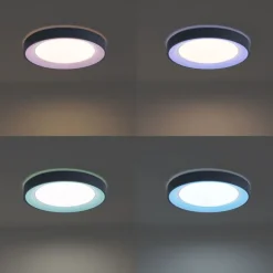 QAZQA Moderne Deckenleuchte Grau mit Weiß 48cm inkl. LED Dimmbar RGB - Kanton