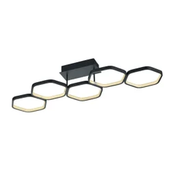 Trio Leuchten Moderne Deckenleuchte grau inkl. LED 3-stufig dimmbar - Jetse