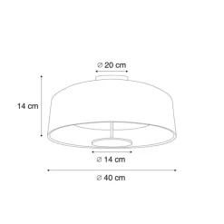 QAZQA Moderne Deckenleuchte Grün Samt inkl. LED 3-Stufen-Dimmbar - Bredow