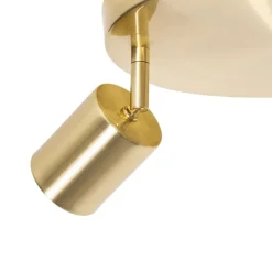 QAZQA Moderne Deckenleuchte Messing verstellbar rund 3 Lichter - Java