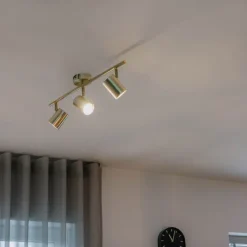 QAZQA Moderne Deckenleuchte Messing 3-flammig verstellbar - Jeana