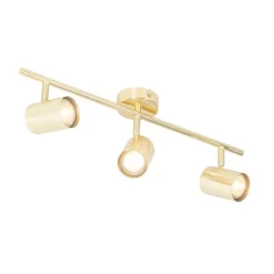 QAZQA Moderne Deckenleuchte Messing 3-flammig verstellbar - Jeana