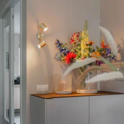 QAZQA Moderne Deckenleuchte Messing 2-flammig verstellbar - Jeana