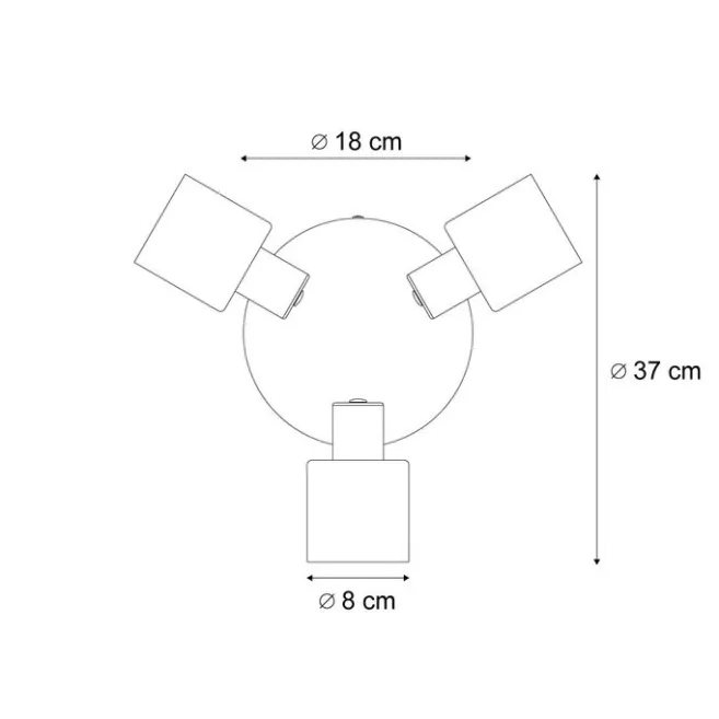QAZQA Moderne Deckenleuchte Schwarz mit rundem Rauchglas 3-flammig - Cilin