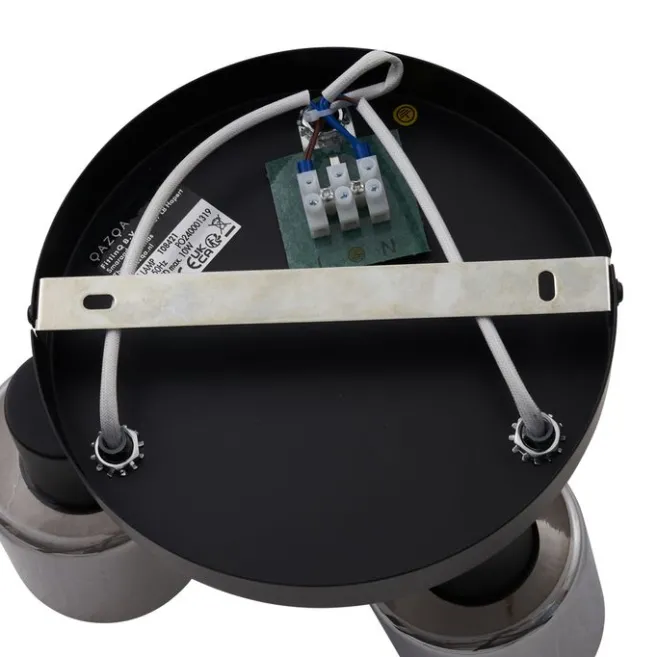 QAZQA Moderne Deckenleuchte Schwarz mit rundem Rauchglas 3-flammig - Cilin