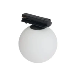 QAZQA Moderne Deckenleuchte schwarz mit weißem Glas für 1-Phasen-Schienensystem - Iconic Perle