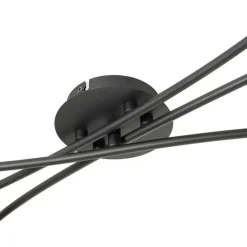 QAZQA Moderne Deckenleuchte schwarz mit goldenen 6 Lichtern - Lofty