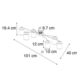 QAZQA Moderne Deckenleuchte schwarz 6-Flammig - Lofty